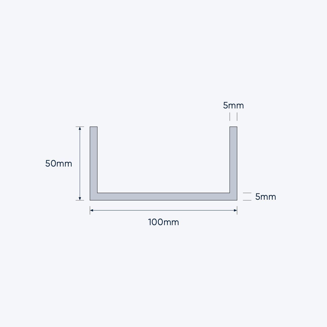 aluminium channel size 100 50 5 mm 4