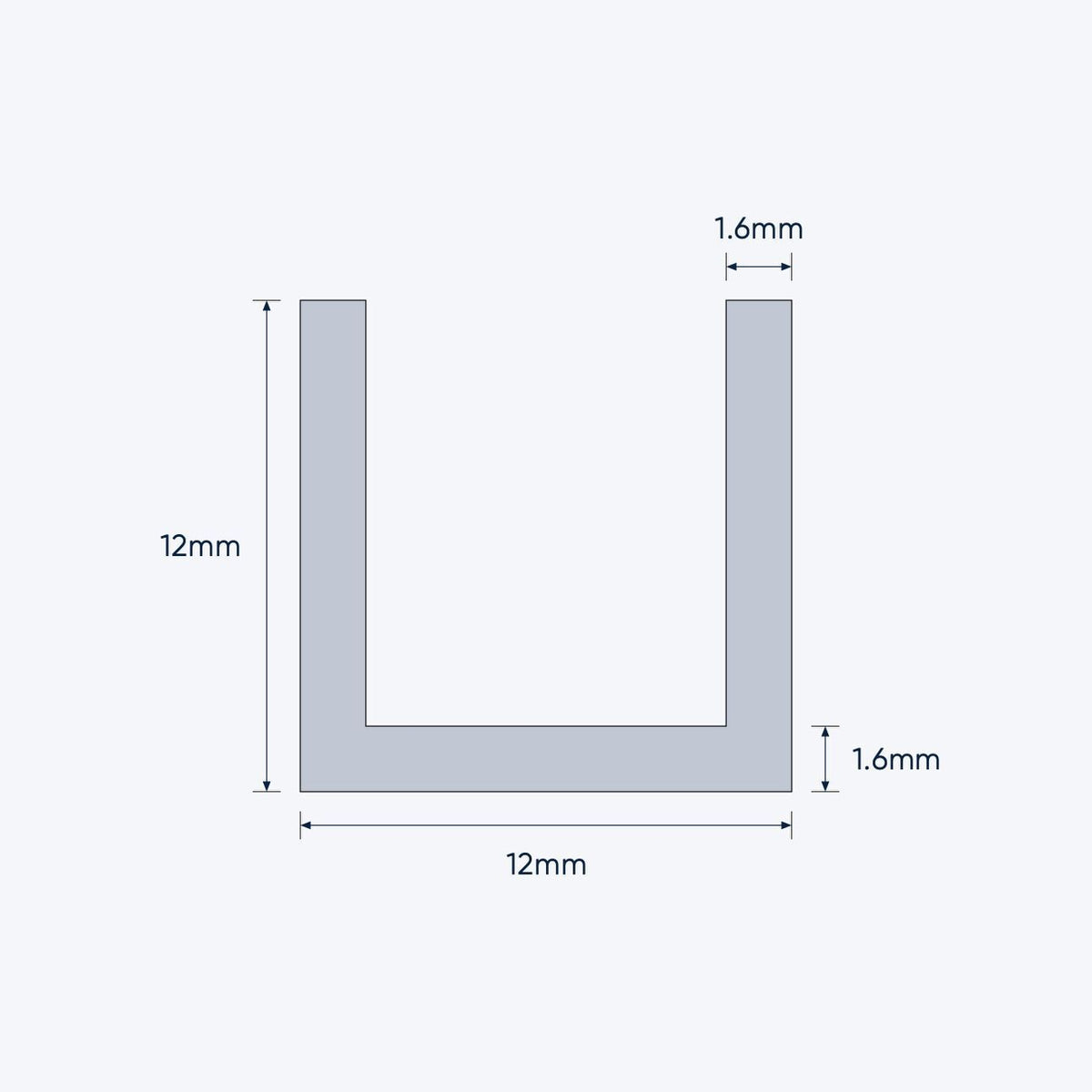 aluminium channel size 12 12 1 6 mm 4