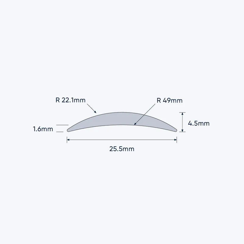 aluminium half round bar concave size 25 5 4 5 mm 1