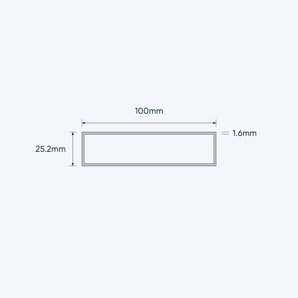aluminium rectangular hollow rhs size 100 25 2 1 6 mm 1