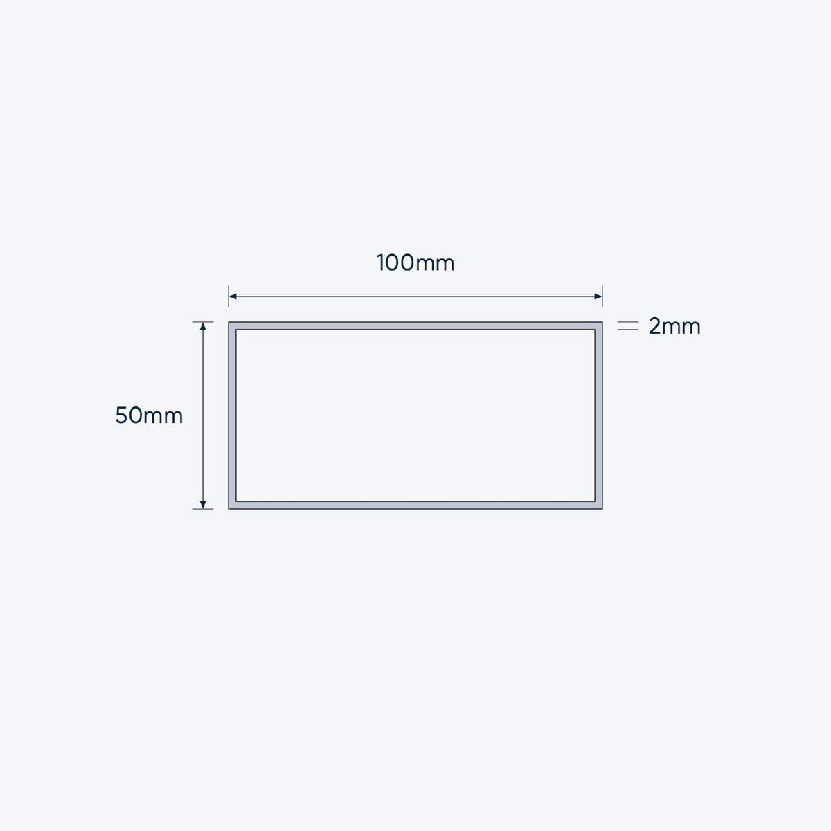 aluminium rectangular hollow rhs size 100 50 2 mm 4