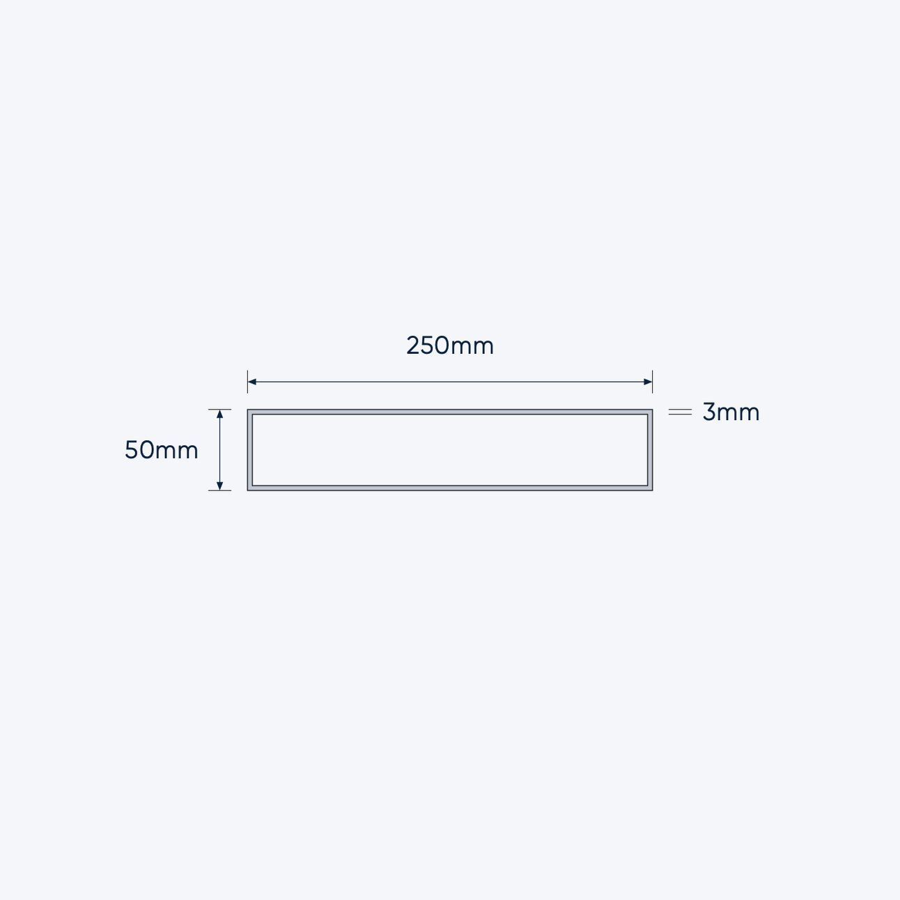 aluminium rectangular hollow rhs size 250 50 3 mm 4