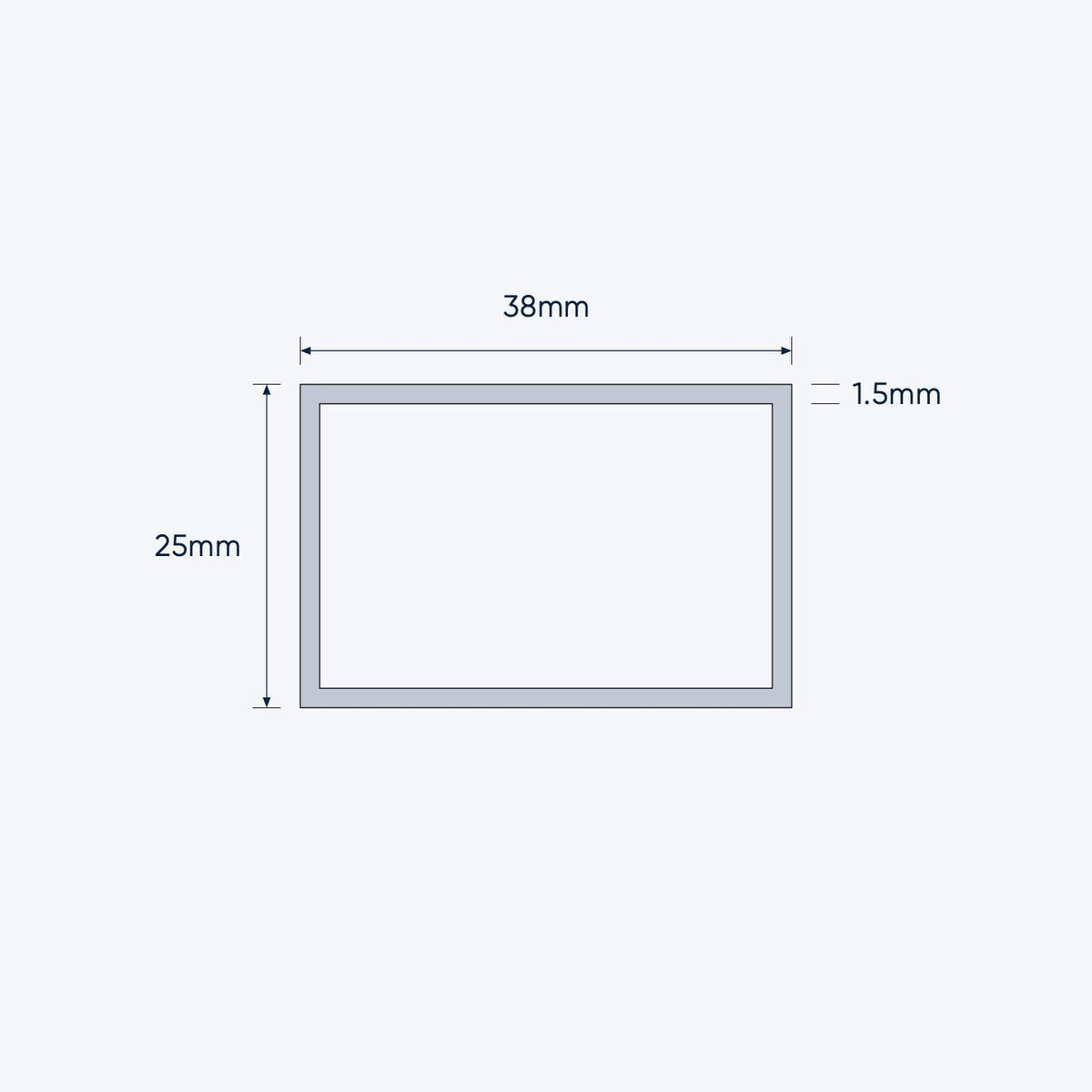 aluminium rectangular hollow rhs size 38 25 1 5 mm 4