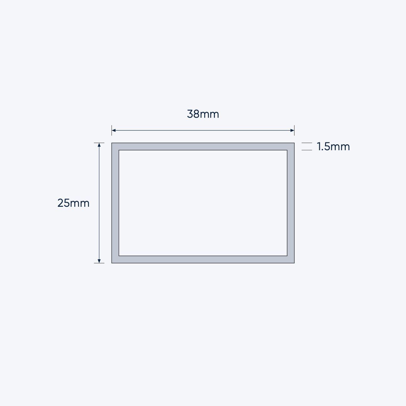 aluminium rectangular hollow rhs size 38 25 1 5 mm 4