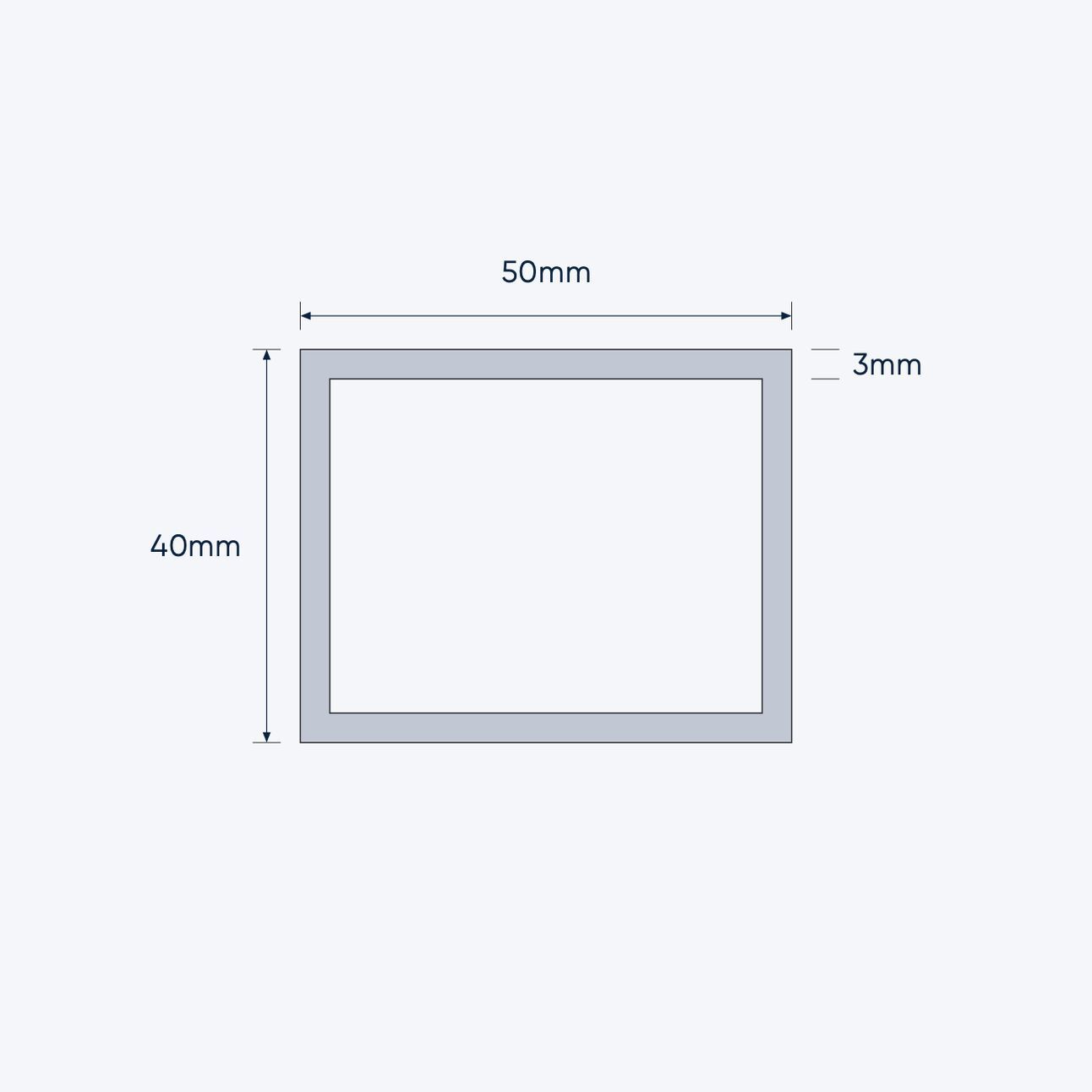 aluminium rectangular hollow rhs size 50 40 3 mm 4