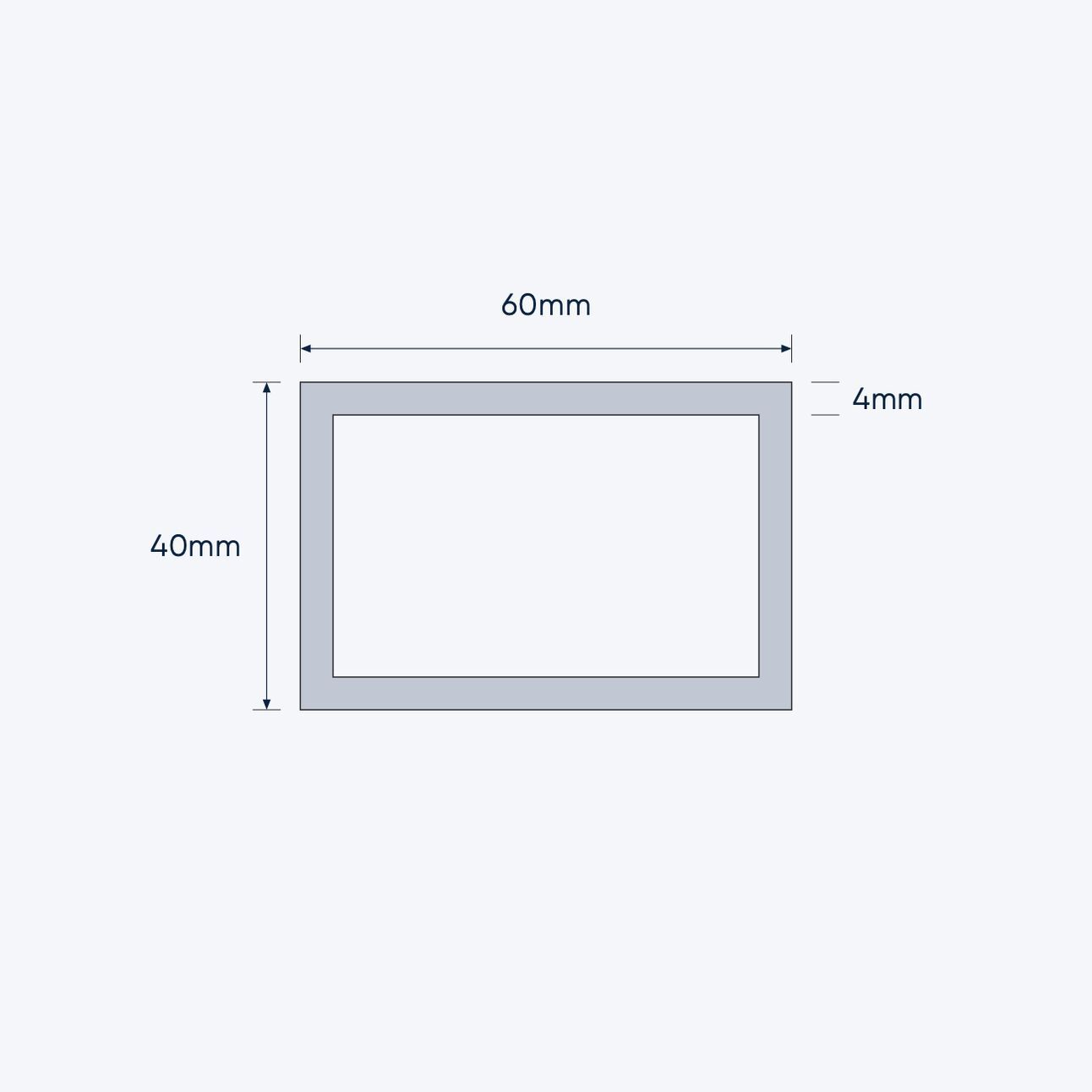 aluminium rectangular hollow rhs size 60 40 4 mm 4