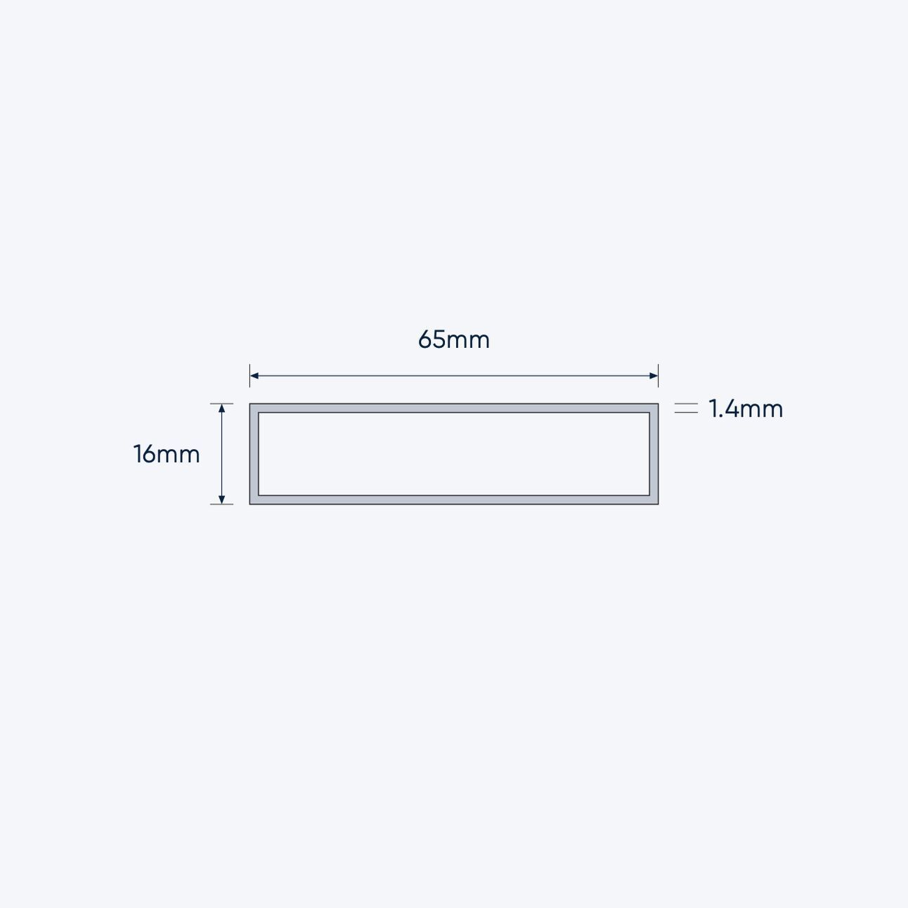 aluminium rectangular hollow rhs size 65 16 1 4 mm 4