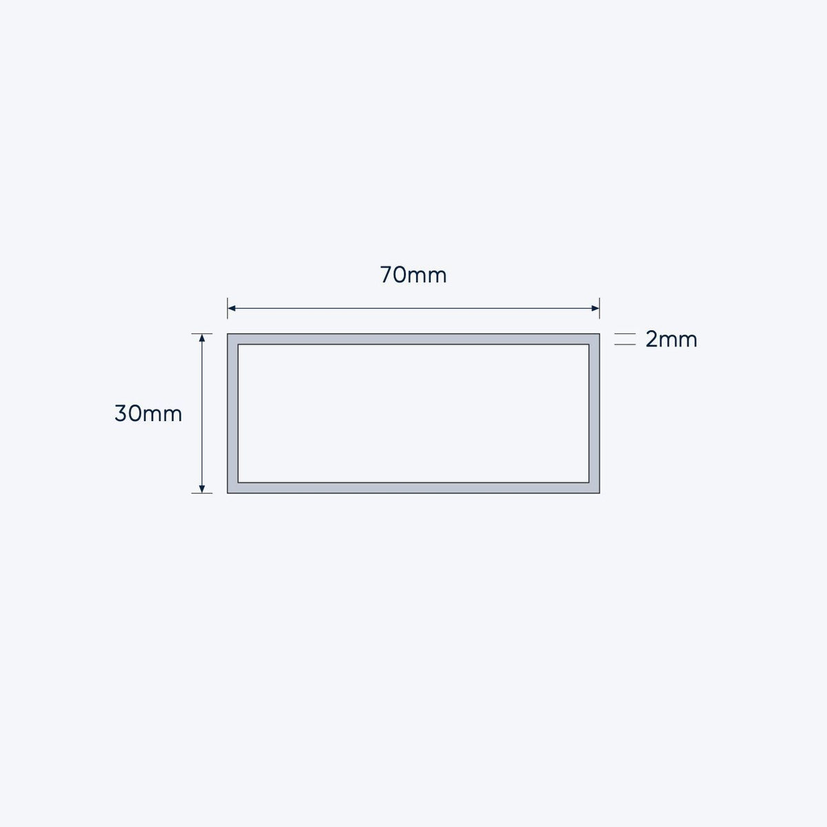 aluminium rectangular hollow rhs size 70 30 2 mm 4