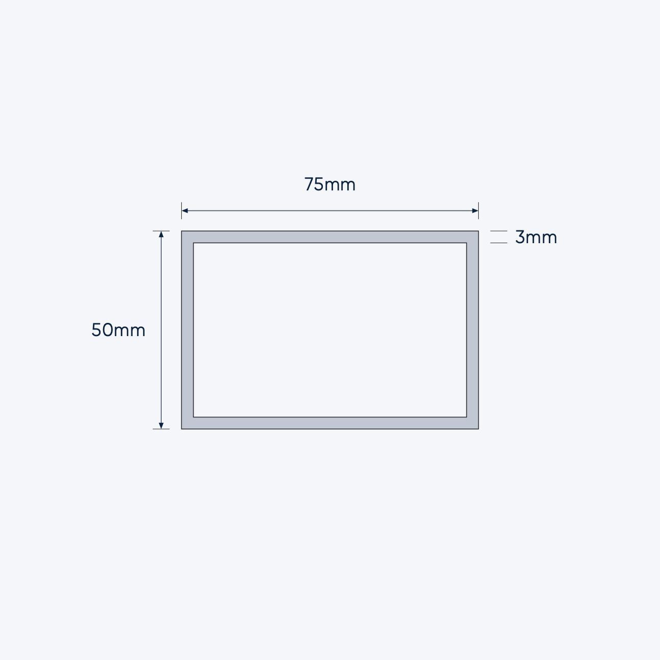 aluminium rectangular hollow rhs size 75 50 3 mm 1