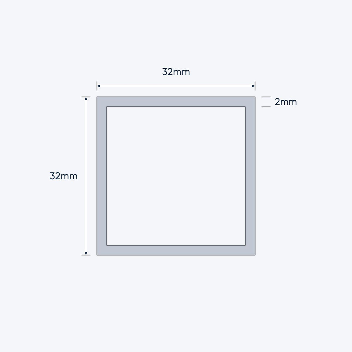 aluminium square hollow shs size 32 32 2 mm 4