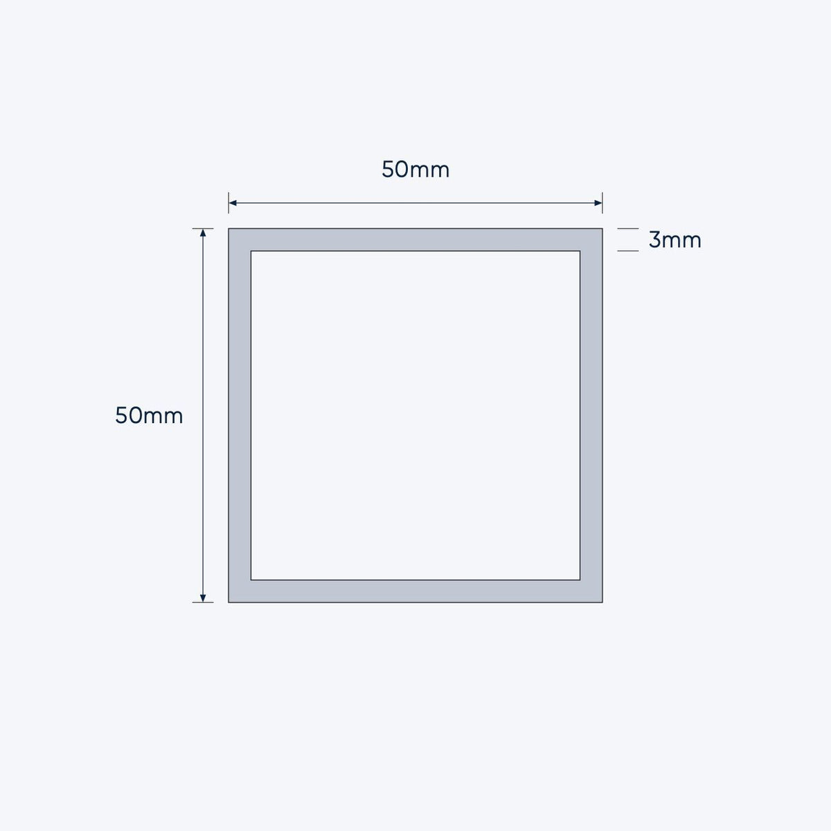 aluminium square hollow shs size 50 50 3 mm 4
