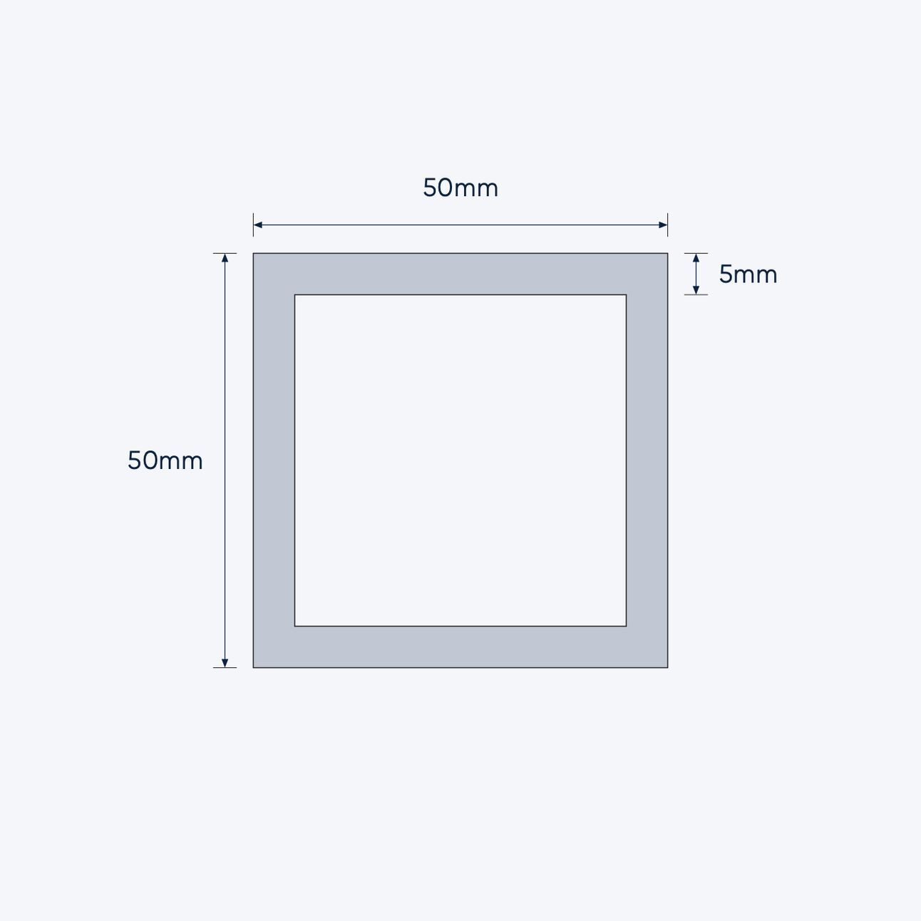aluminium square hollow shs size 50 50 5 mm 1