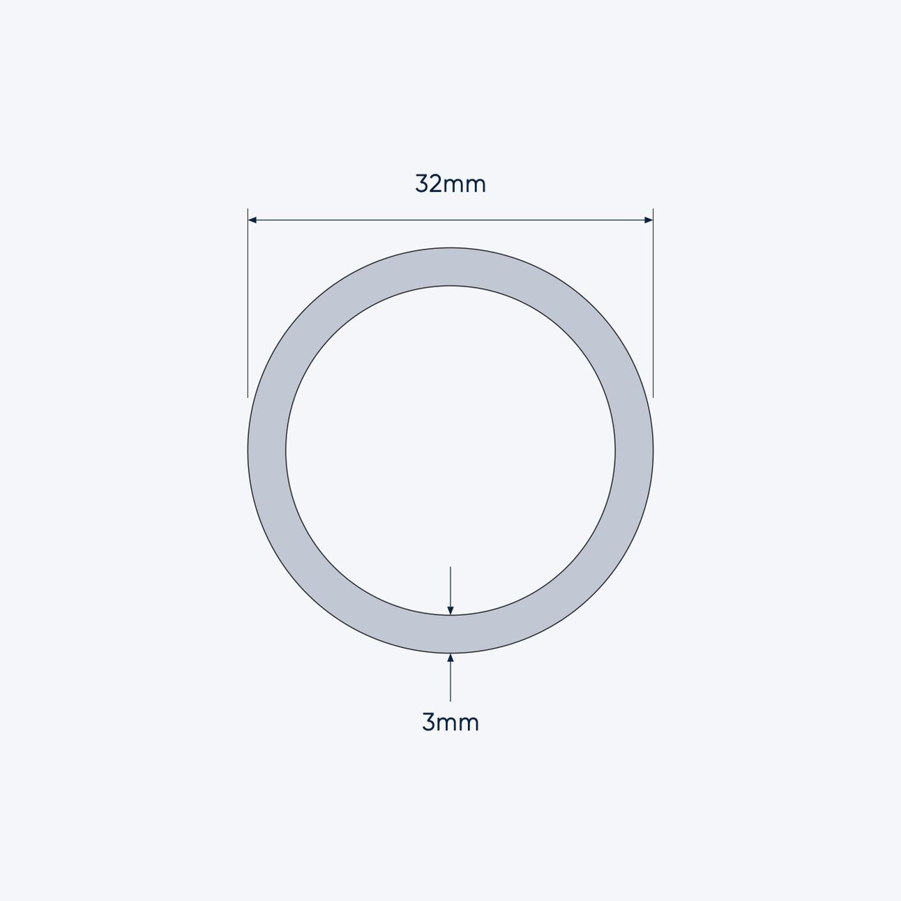 aluminium tube size 32 3 mm 4