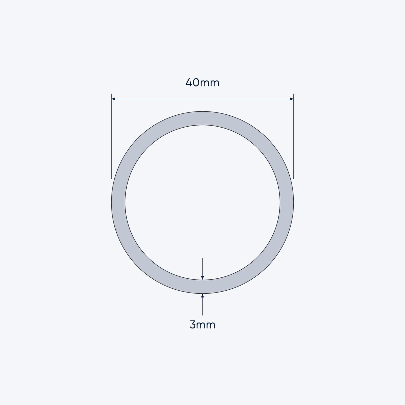 aluminium tube size 40 3 mm 1