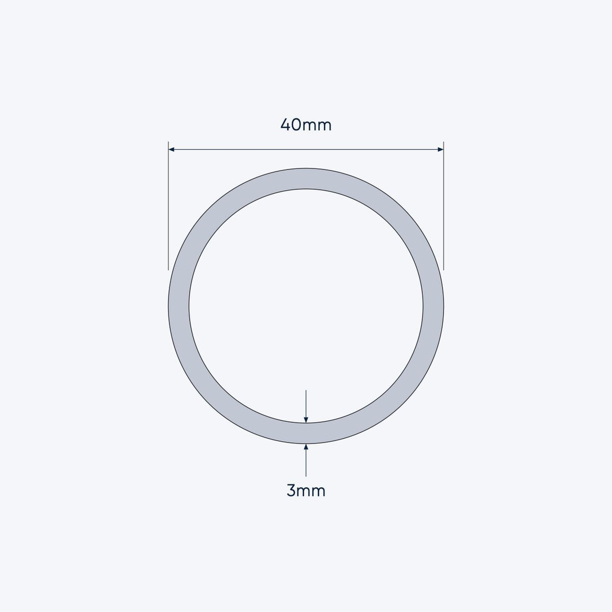 aluminium tube size 40 3 mm 1