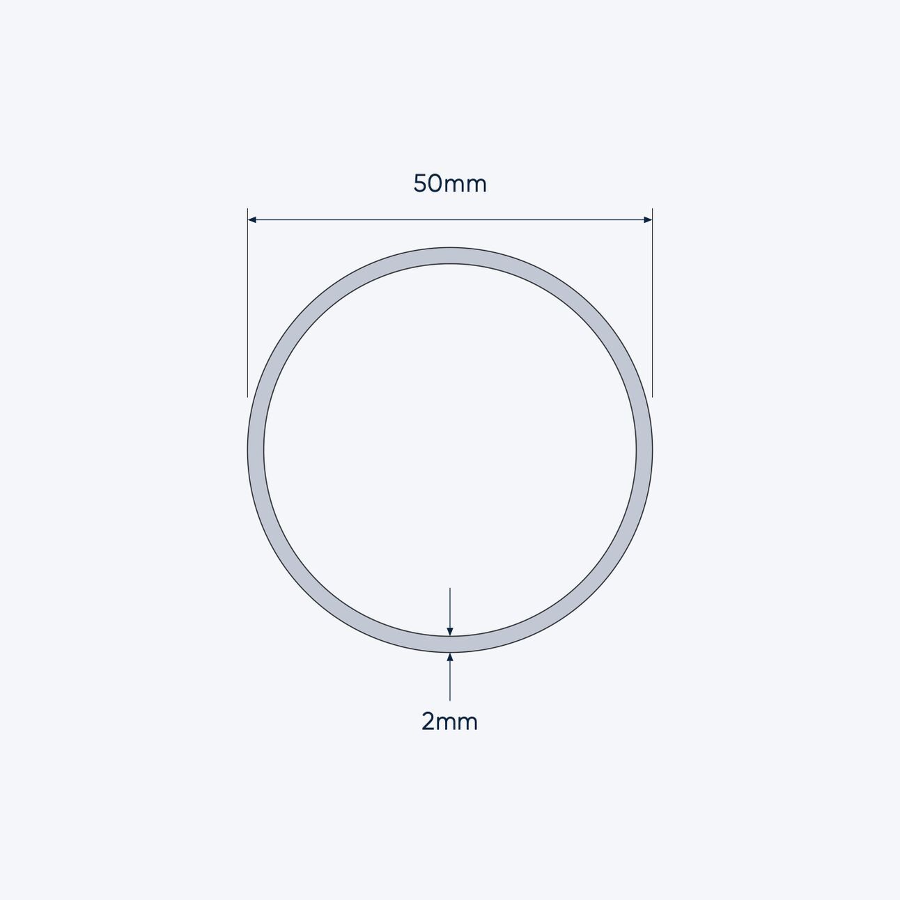 aluminium tube size 50 2 mm 4