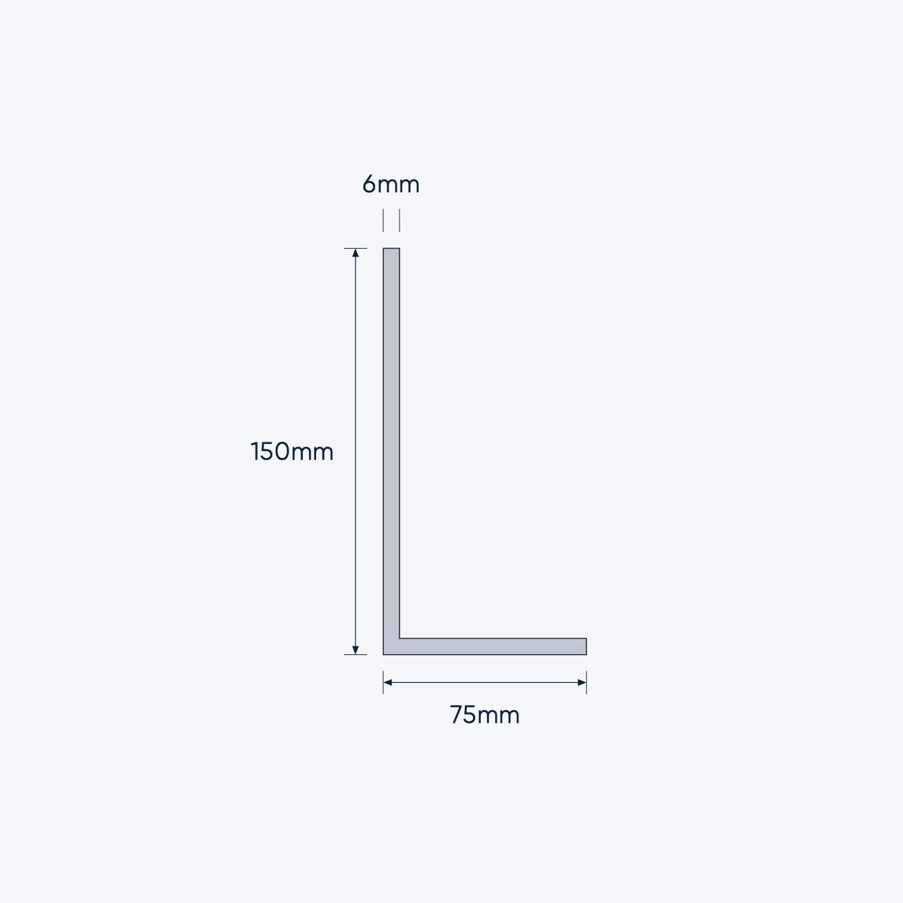 aluminium unequal angle size 150 75 6 mm 4