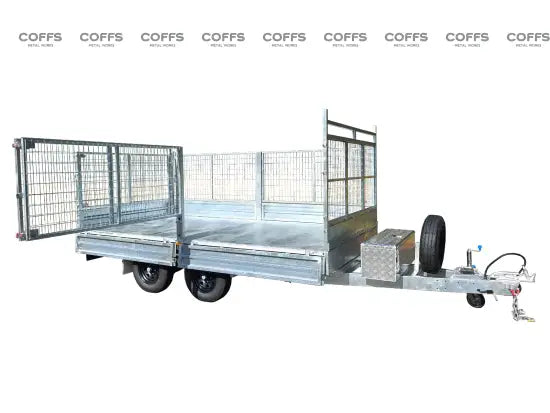 CCT 14×7 Hydraulic 3 Way Tipper Flat Top Trailer With 900mm Cage For Sale ATM 3500KG/4500KG flatbed trailer