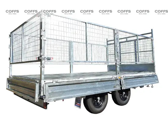 CCT 14×7 Hydraulic 3 Way Tipper Flat Top Trailer With 900mm Cage For Sale ATM 3500KG/4500KG flatbed trailer