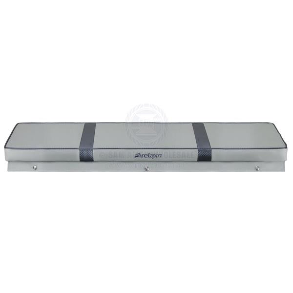 Coffs Metal Works Relaxn grey and dark grey carbon vinyl tinnie seat cushion with stainless steel press studs