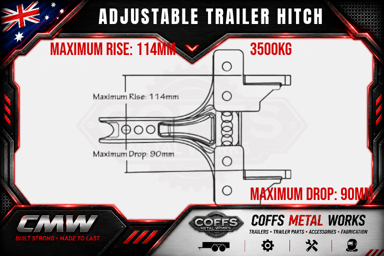 Pro Series Heavy Duty Quick Release Trailer Ball Mount. 3500Kg Rated PRO7217