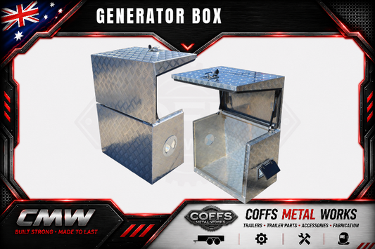 Large Aluminium Generator Box. 750mm x 510mm For Caravan Trailer Utes