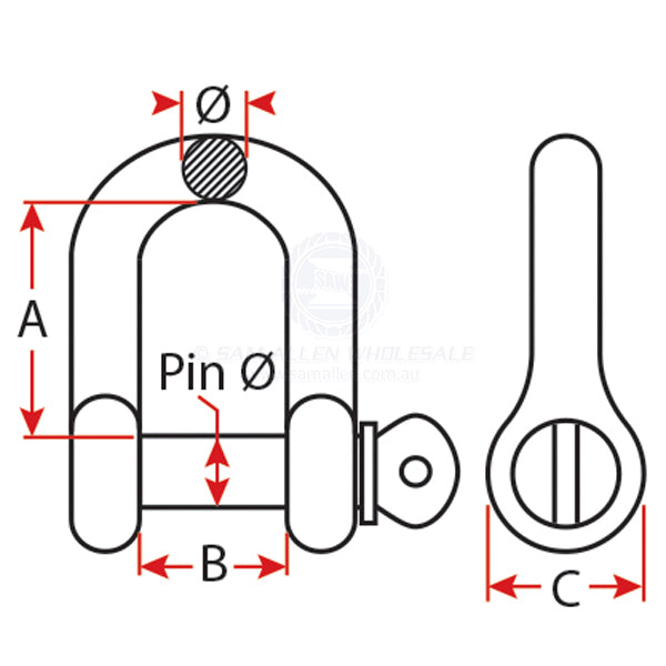SHACKLES - DEE - GALVANISED - GRADE S