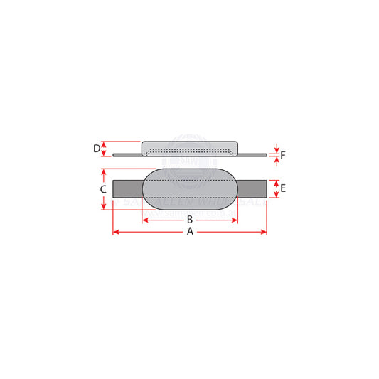 ANODES - ZINC OVAL BLOCK WITH STRAP
