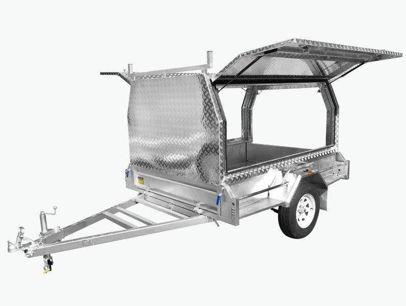 7×4 TRADESMAN / BUILDERS TRAILER (ALUMINIUM CANOPY)