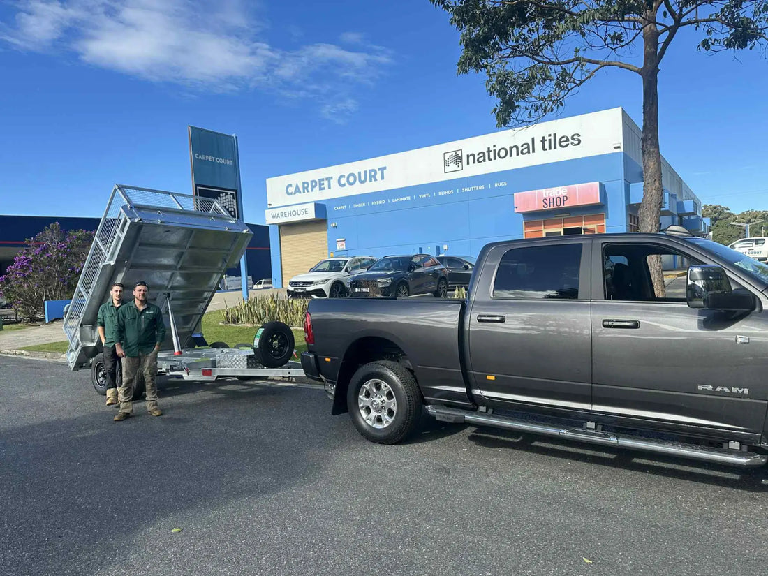 10X6 Flat bed tipper being put to work