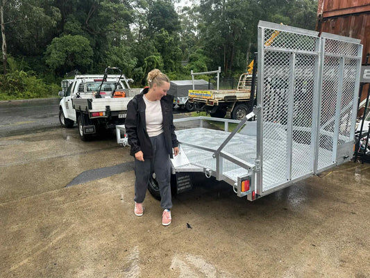 2 tonne single flatbed mower trailer