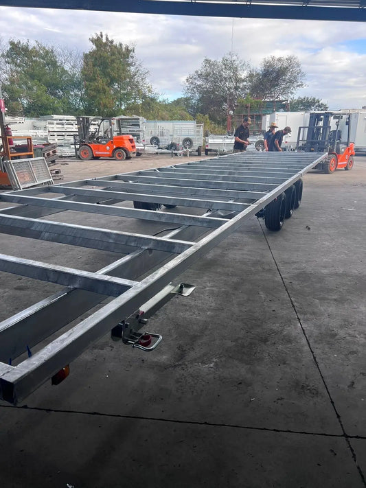 Tinny House Trailers are back and ready to go again in the 7 and 10.8 meter by 2,4 meter range