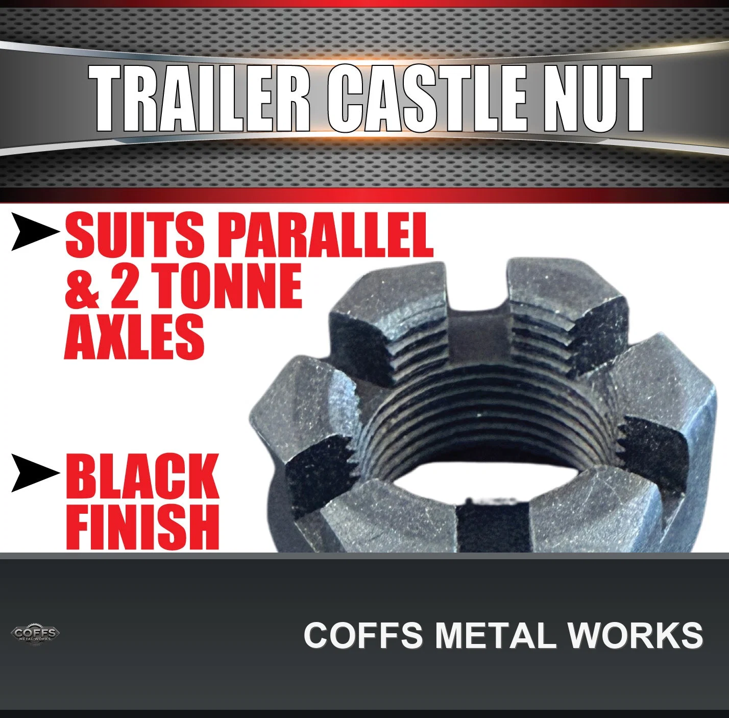 1-x-trailer-caravan-castle-nut-1-unf-black-finish-for-parallel-2-tonne-bearings-coffs-m-01