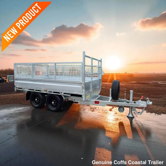 10 x 6 Ft HD Flat Deck Trailer With Loading Ramps and Cage ATM 3.5 or 4.5 Tonne Genuine flatbed trailer