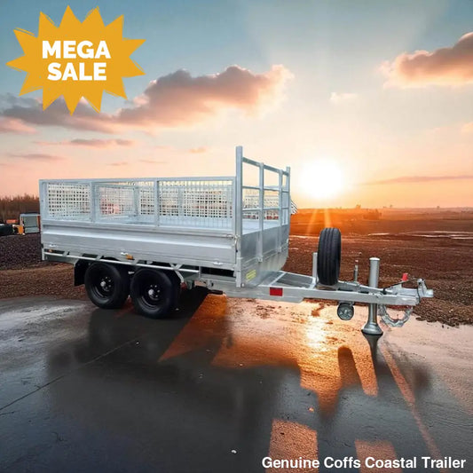 10 x 6 Ft HD Flat Deck Trailer With Loading Ramps and Cage ATM 3.5 or 4.5 Tonne Genuine flatbed trailer