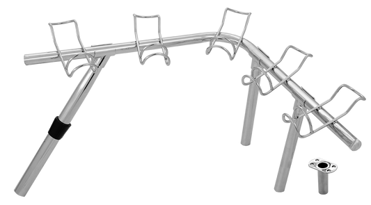 Viper Pro Series 10 Way Corner ROD Rack - Includes 2 X Tapered Legs & 2 X Deck Fittings | Coffs Metal Works