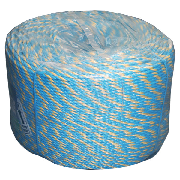 STRONGAROPE ROPE - POLYPROPYLENE - 3 STRAND LAID - BLUE/YELLOW