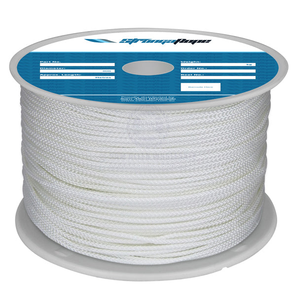 STRONGAROPE ROPE - POLYESTER DOUBLE BRAID SOLID BLACK & NATURAL
