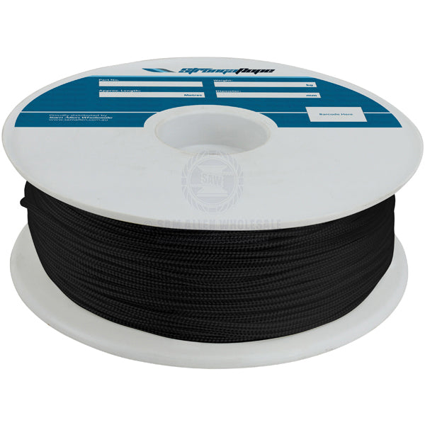 STRONGAROPE ROPE - POLYESTER DOUBLE BRAID SOLID BLACK & NATURAL