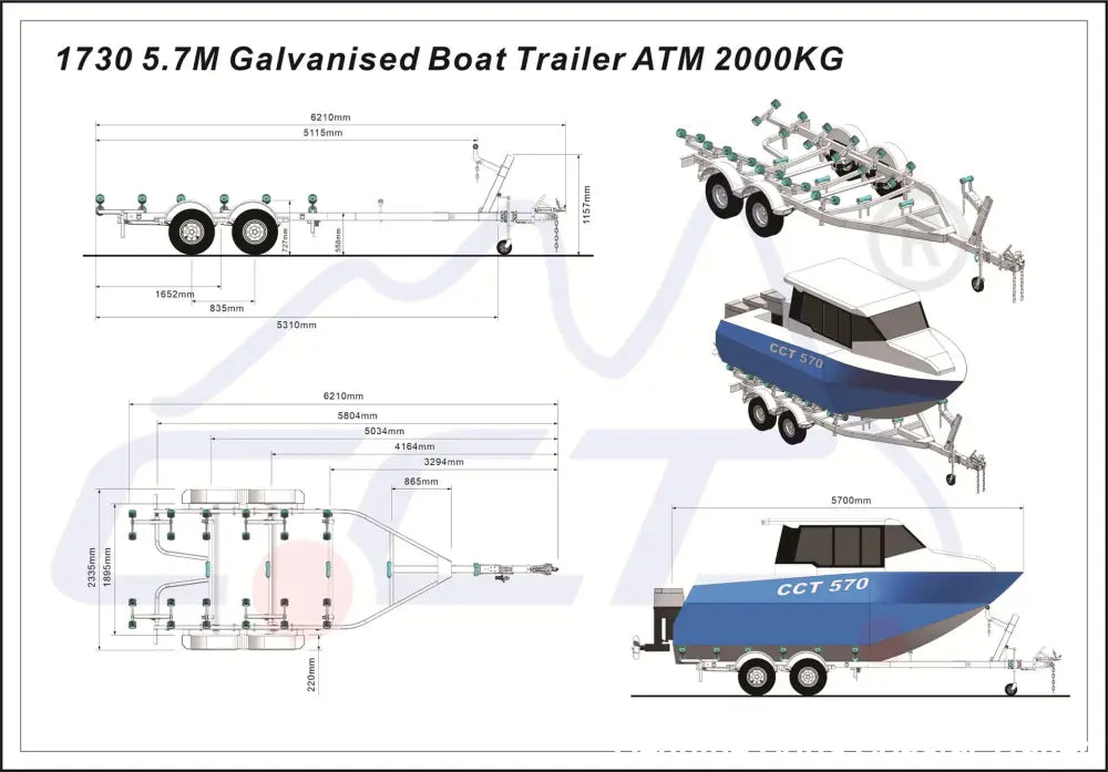 $11,000.00 Boat Trailer 7.5 ATM3500kg CCT Quick View Boat & Jetski Trailers 1730 7.5M Galvanised Boat Trailer For Sale