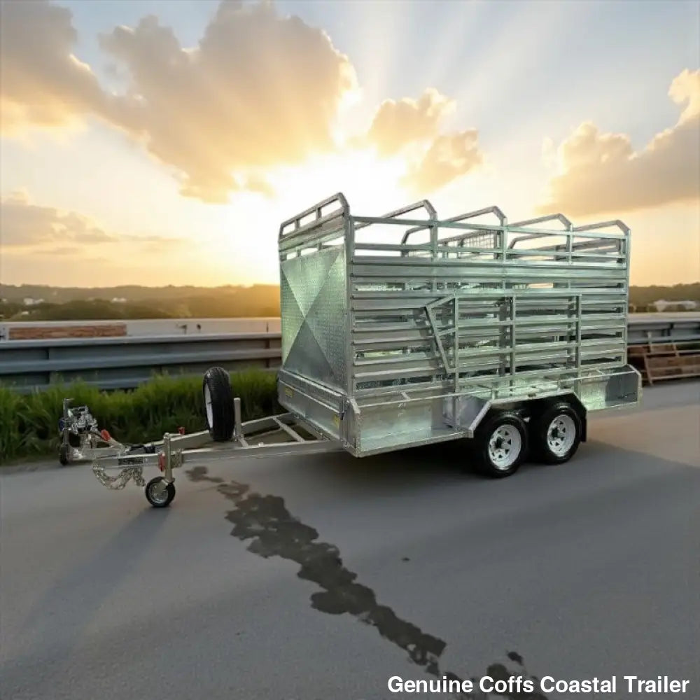 12 x 6 ft Cattle Crate Trailer with 1 Person Install and Remove Stock Crate – ATM 3500kg cattle livestock