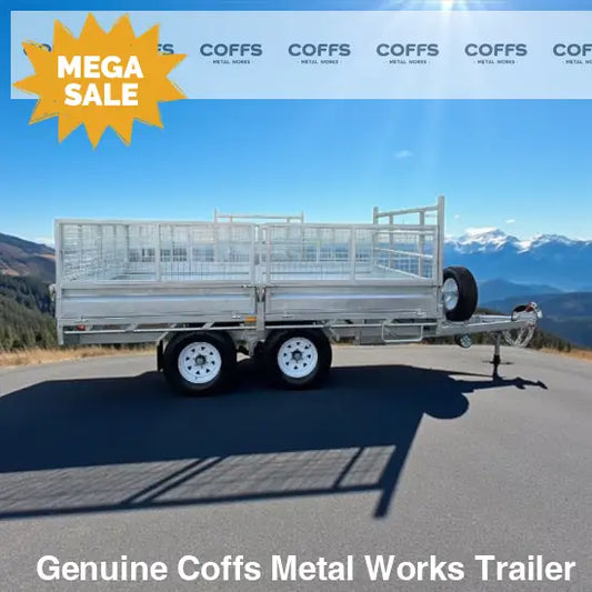 12 x 7 ft HD Flat Deck Trailer with Loading Ramps and Cage ATM 3.5 or 4.5 tonne Genuine flatbed trailer