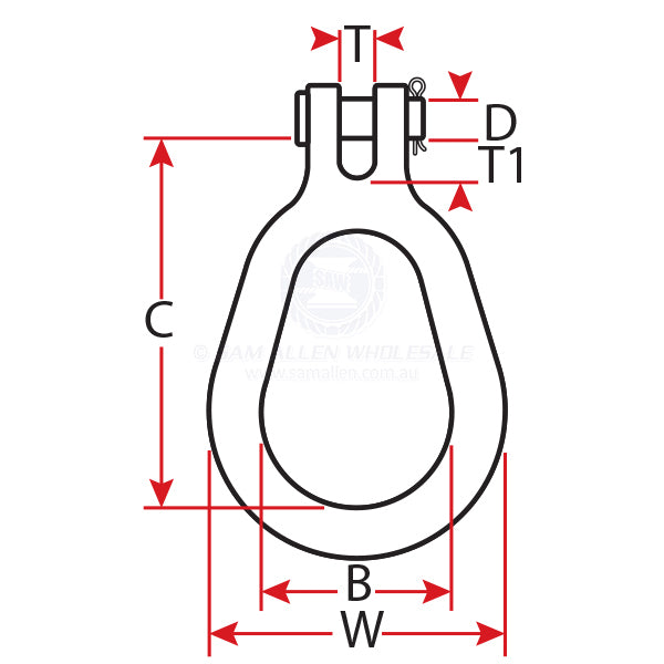 LUG LINKS - CLEVIS - GOLD ZINC PLATED