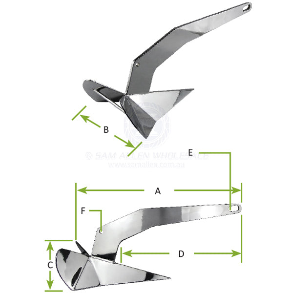 ANCHORS - DELTA STYLE STAINLESS STEEL