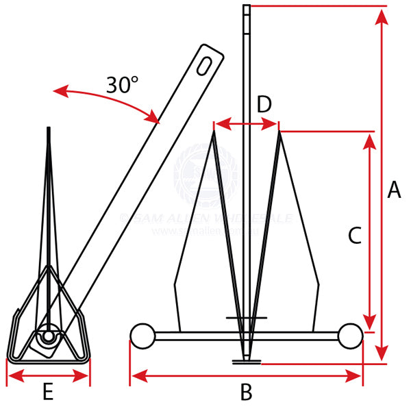 MANSON ANCHORS - RACER ANCHOR - ALUMINIUM