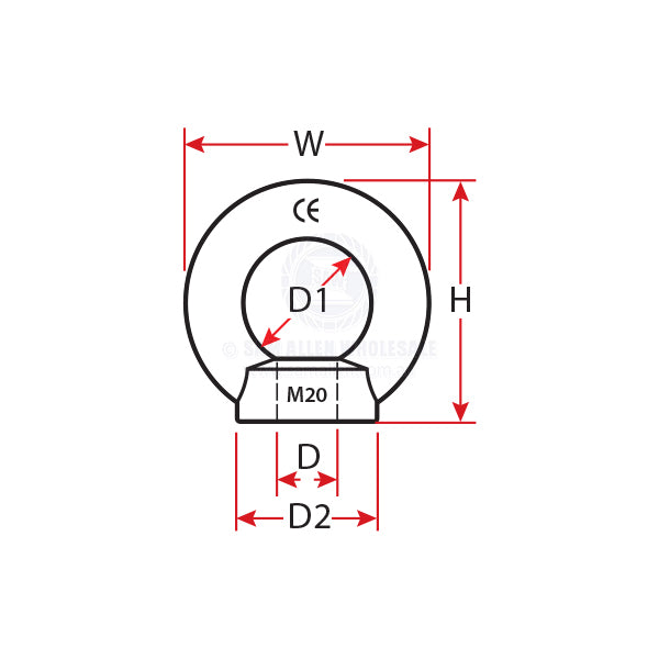 EYE NUTS - ZINC PLATED