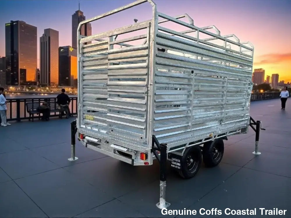 14 x 7 ft Stock Crate / Machinery Flat Deck Trailer with Removable Crate ATM 3500kg (3.5 tonne and 4.5 tonne) cattle