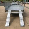 12 x 7 ft Tandem Flat Top Hydraulic Tipper Trailer with Loading Ramps & Cage ATM 3500kg