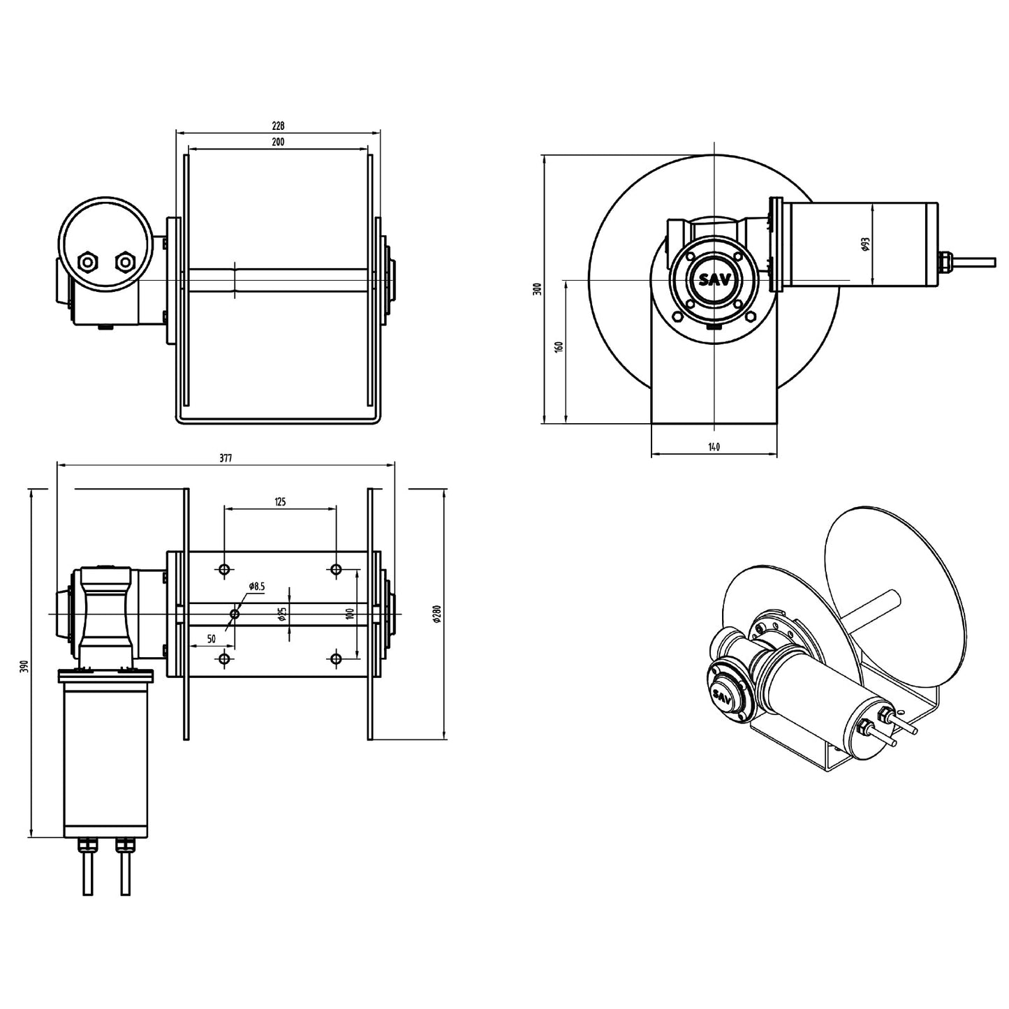 880 CS Drum Anchor Winch Boat anchor winch