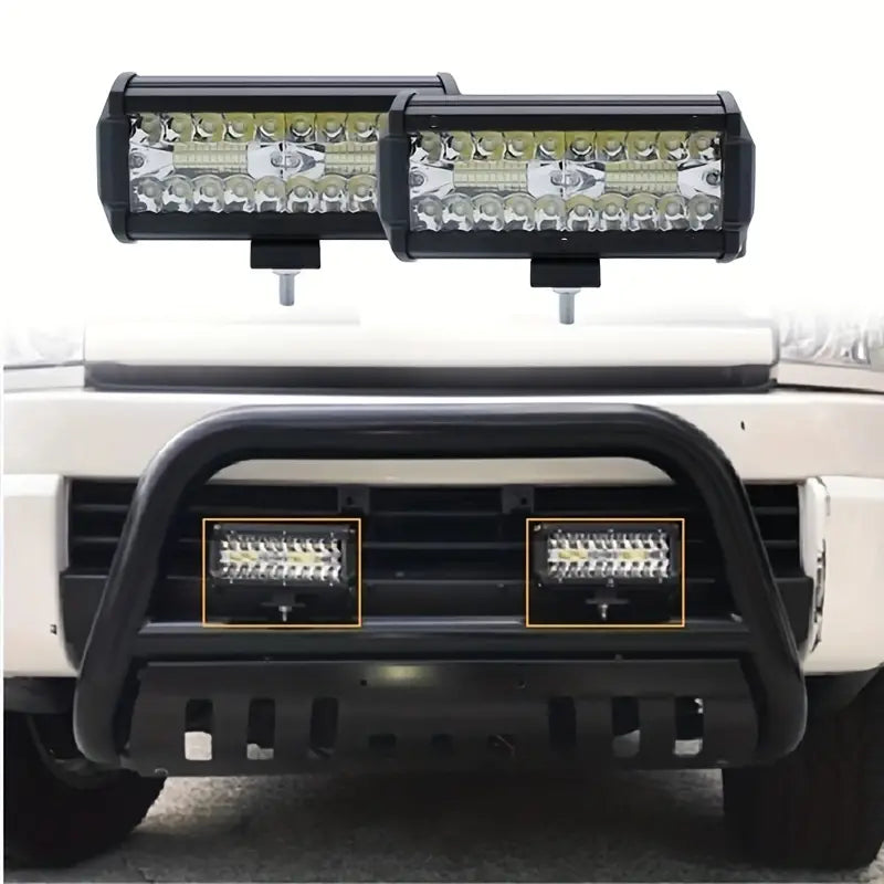 7in/18cm Triple Row LED Light Bar - Spot Light for Off Road Driving, Fog Light for Trucks & ATVs